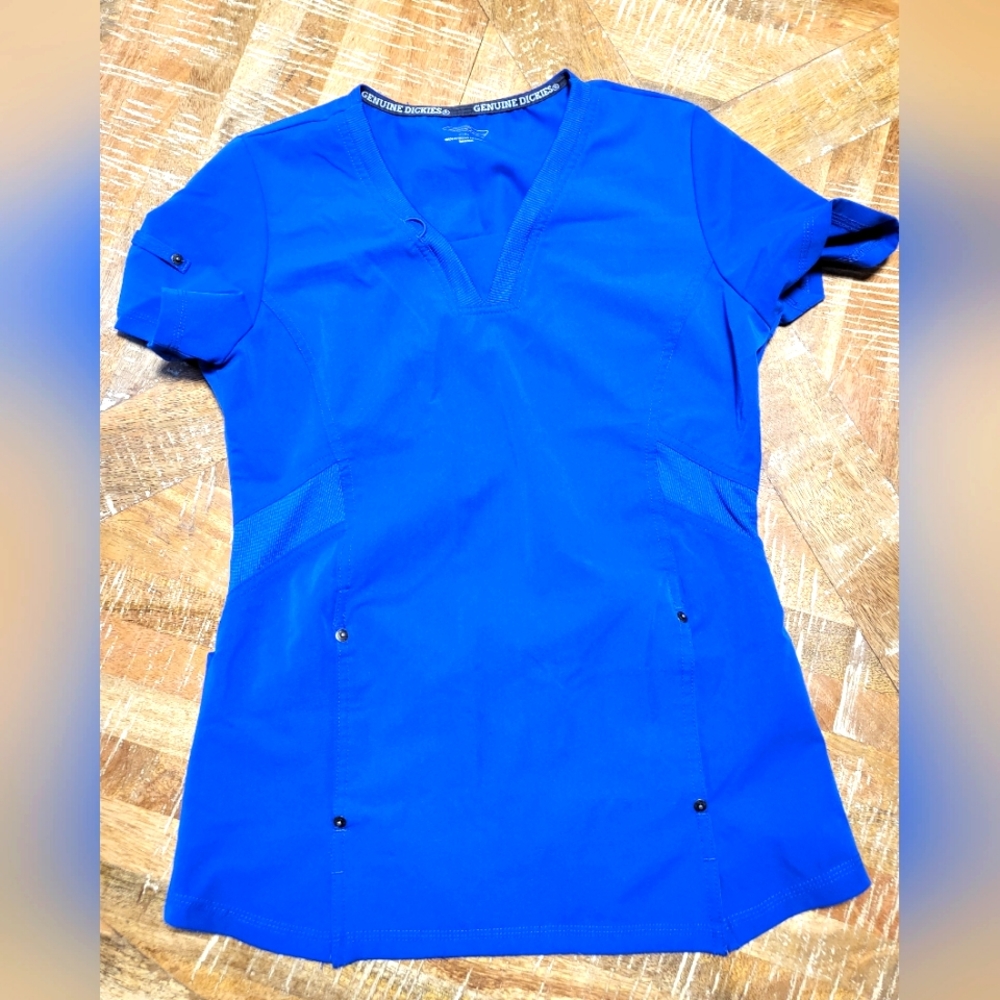 Genuine Dickies Scrub Top Blue Size Small